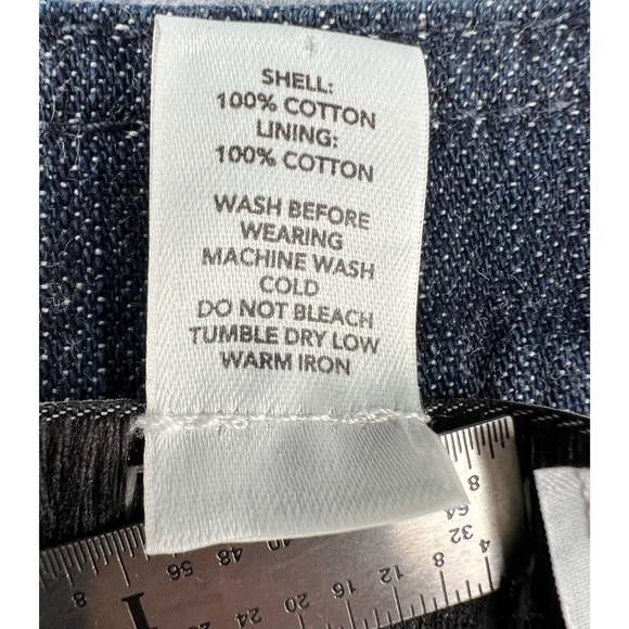 Ann Taylor LOFT Denim Jacket Ruffle Collar Trim Size 8 Button Up - Picture 4 of 4